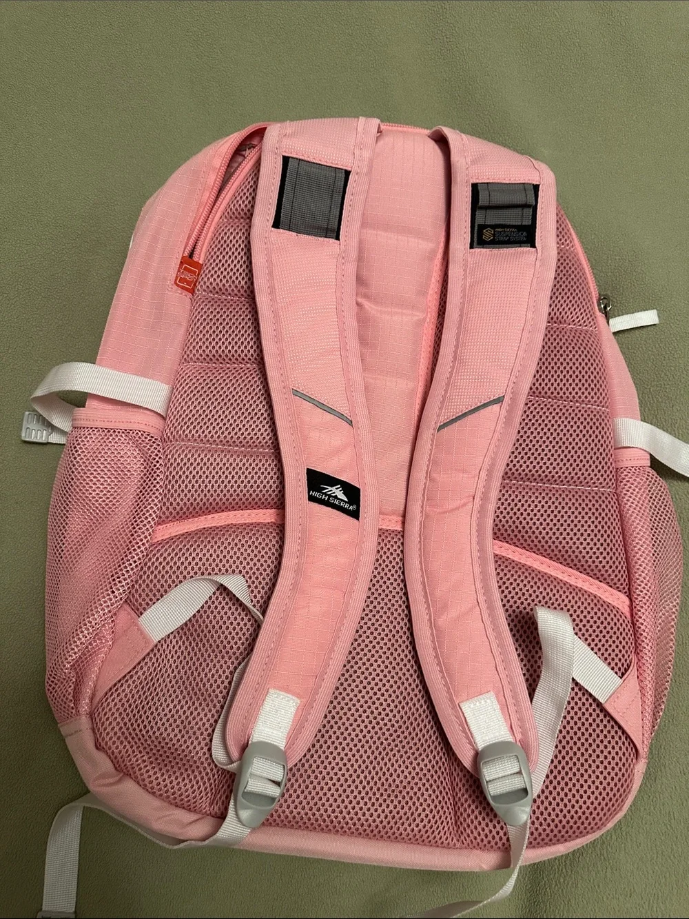 High Sierra Pink Swirl Backpack with Bags of Fun Patch